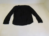INC Blouse Black Lace Up Front Polyester Female Size 8 -- Used