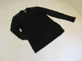 INC Blouse Black Lace Top & Sleeves Female Size M -- Used