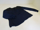 august silk Blouse Navy/Black Lace Top Female Size M -- Used