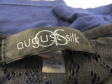 august silk Blouse Navy/Black Lace Top Female Size M -- Used