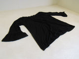 INC Blouse Black Ruffle on Sleeve Rayon Spandex Female Size M -- Used