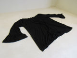 INC Blouse Black Ruffle on Sleeve Rayon Spandex Female Size M -- Used
