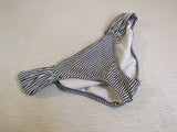 Victoria Secret Swim Bikini Bottoms Black & White Nylon Female Size S Striped -- Used