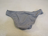 Victoria Secret Swim Bikini Bottoms Black & White Nylon Female Size S Striped -- Used