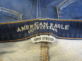 American Eagle Leggings Crop Blue Super Stretch Cotton Polyester Female Size 6 -- Used