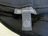 INC Pant Black Front Zip Pockets Rayon Nylon Spandex Female Size 4 -- Used