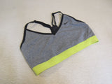 Nike Dri-Fit Sports Bra Gray/Neon Lime Racerback Adjustable Straps Female Size M -- Used