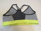 Nike Dri-Fit Sports Bra Gray/Neon Lime Racerback Adjustable Straps Female Size M -- Used