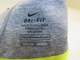 Nike Dri-Fit Sports Bra Gray/Neon Lime Racerback Adjustable Straps Female Size M -- Used