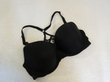 Victoria Secret Push Up Bra Black Racerback Nylon Elastane Female Size 34D -- Used
