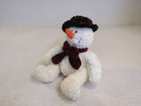 Russ Freezy Plush Snowman Off White Red Velvet Bow 101436 -- Used