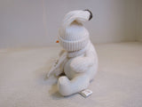 First & Main Inc Marshmallow Plush Snowman Off White Gold Snowflakes 3+ 5420XS1414 -- Used