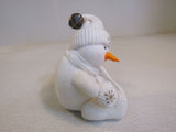 First & Main Inc Marshmallow Plush Snowman Off White Gold Snowflakes 3+ 5420XS1414 -- Used