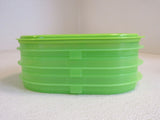 Tupperware Fidge Stackable Deli Meat Keeper Lime Green 3 Compartment 134-011923 -- Used