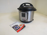 Instant Pot Electric Pressure Cooker 6-qt Silver/Black IP-DU060V3 -- Used