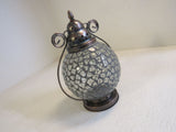 Designer Decorative Glass Candle Lantern Brushed Copper 168-011923 -- Used