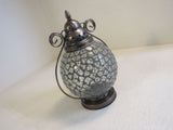 Designer Decorative Glass Candle Lantern Brushed Copper 168-011923 -- Used