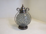 Designer Decorative Glass Candle Lantern Brushed Copper 168-011923 -- Used