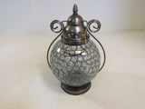 Designer Decorative Glass Candle Lantern Brushed Copper 168-011923 -- Used