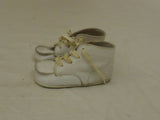 Handmade Shoes 4in x 2in Vintage Leather Plastic Unisex 0-1 Infant White Solid -- Used