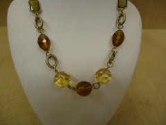 Designer Fashion Necklace 15in L Chain/Link Beads Female Adult Browns/Reds -- Used