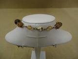 Designer Fashion Necklace 15in L Chain/Link Beads Female Adult Browns/Reds -- Used