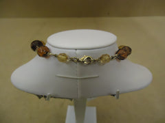 Designer Fashion Necklace 15in L Chain/Link Beads Female Adult Browns/Reds -- Used
