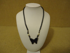 Designer Fashion Necklace 17in L Drop/Dangle Butterfly Female Adult Blacks -- Used