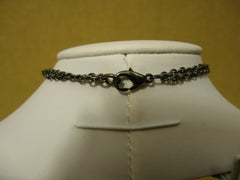 Designer Fashion Necklace 16in Drop/Dangle Chain Metal Female Adult Black/White -- Used