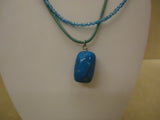 Designer Fashion Necklace 14-16in L Beaded/Strand Female Adult Blues/Greens -- Used
