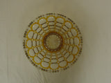 Designer Fruit Bowl 10in x 10in x 4 1/2in Clear/Gold Retro Vintage Glass -- Used