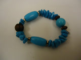 Designer Fashion Bracelet 2 1/4in Diameter Beaded/Strand Faux Stone Female Blues -- Used