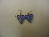 Designer Fashion Earrings Heart Drop/Dangle Faux Gemstone Female Adult Black/Blue -- Used