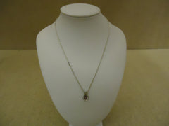 Designer Fashion Necklace 15in L Chain Dangle Faux Gemstones Female Silver/Reds -- Used