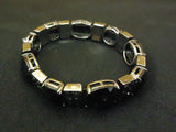 Designer Fashion Bracelet Chain/Link Plastic Metal Adult Black/Silver -- Used