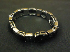 Designer Fashion Bracelet Chain/Link Plastic Metal Adult Black/Silver -- Used