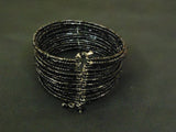 Designer Fashion Bracelet Beaded/Strand Plastic Female Adult Black/Silver -- Used