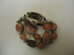 Geneva Watch Analog Casual Metal Beaded Band Female Adult Silver/Reds -- Used