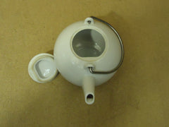 Soholm Kettle Circo 7in H x 7in Diameter White Danmark Porcelain -- Used