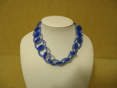 Designer Fashion Necklace 12in L Choker Plastic Female Adult Blues -- Used