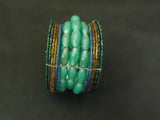 Designer Fashion Bracelet Beaded/Strand Female Adult Green/Brown/Blue -- Used