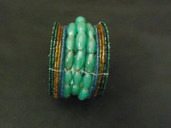 Designer Fashion Bracelet Beaded/Strand Female Adult Green/Brown/Blue -- Used