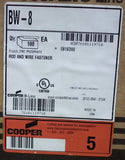 Cooper B-Line BW-8 Rod and Wire Fasteners Box of 100 -- New