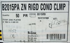 Cooper B-Line B2015PA Condiut Clamps 3in Box of 45 -- New