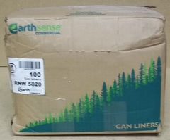 Earthsense Garbage Can Liners 55-60gal Box of 100 RNW 5820 * Plastic -- New