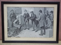 Custom Made Picture of Men Talking by A. B. Frost 12 1/2in x 8in Vintage Paper -- Used