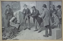 Custom Made Picture of Men Talking by A. B. Frost 12 1/2in x 8in Vintage Paper -- Used