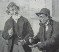 Custom Made Picture of Men Talking by A. B. Frost 12 1/2in x 8in  Vintage Paper  -- Used