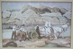 Custom Made Horse Team Print Unsigned 11 3/4in x 7 3/4in  Vintage Paper  -- Used