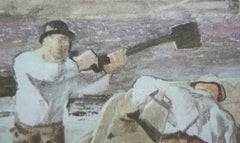 Custom Made Horse Team Print Unsigned 11 3/4in x 7 3/4in  Vintage Paper  -- Used